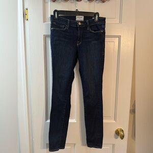 FRAME Le Skinny de Jeanne Jeans Size 28 Dark Wash Stretch Skinny Designer Denim
